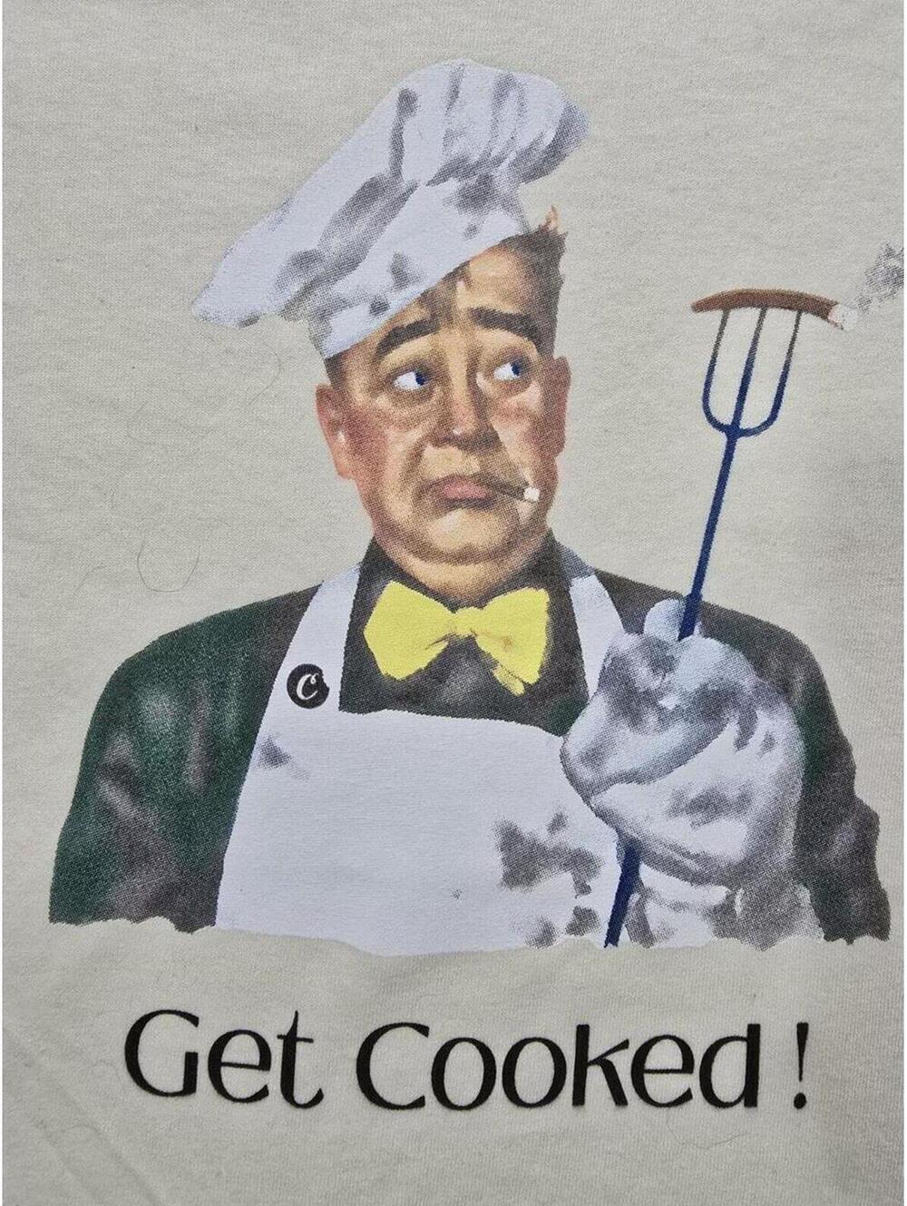 Cookies SF “Get Cooked” Short Sleeve Tee Cream Size Med NWT
